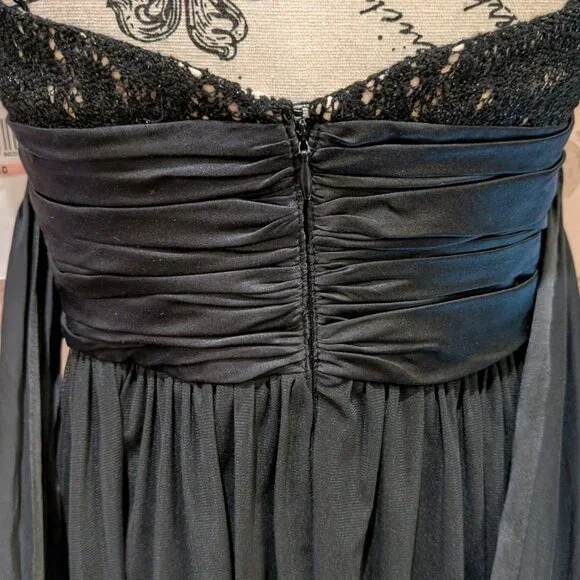 Maggy London Black Crochet Accent Halter Midi Dress, Size 10, New With Tags! - Picture 8 of 13